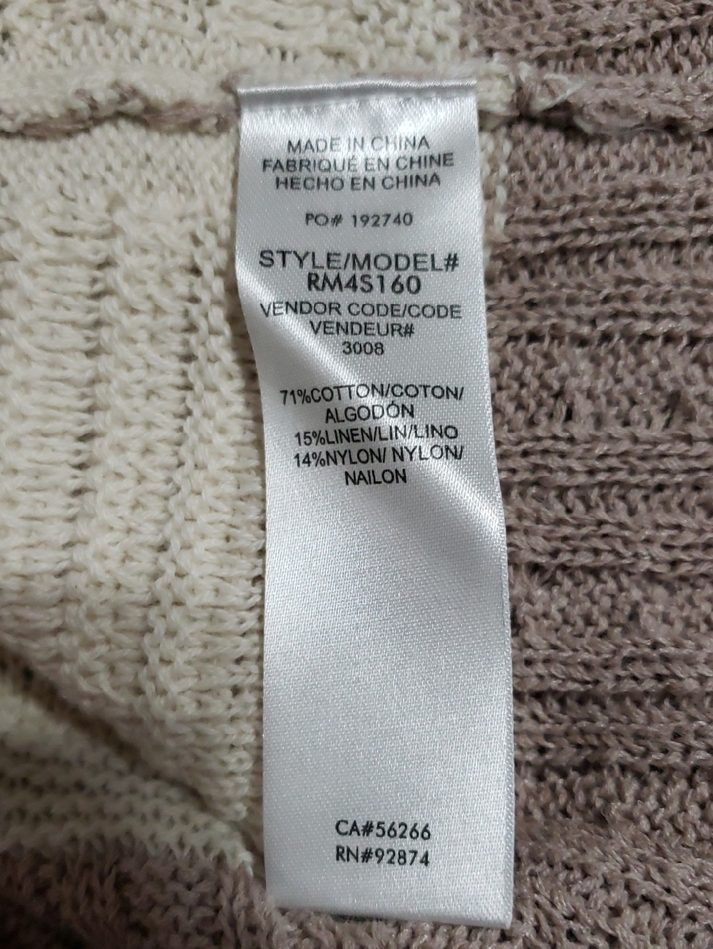 Splendid Nicola Sweater Tank Top In A Cream And Tan Color. Size: Small - Picture 7 of 9